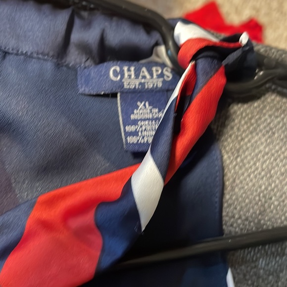 Red white and navy striped satin like halter tank - Picture 5 of 5